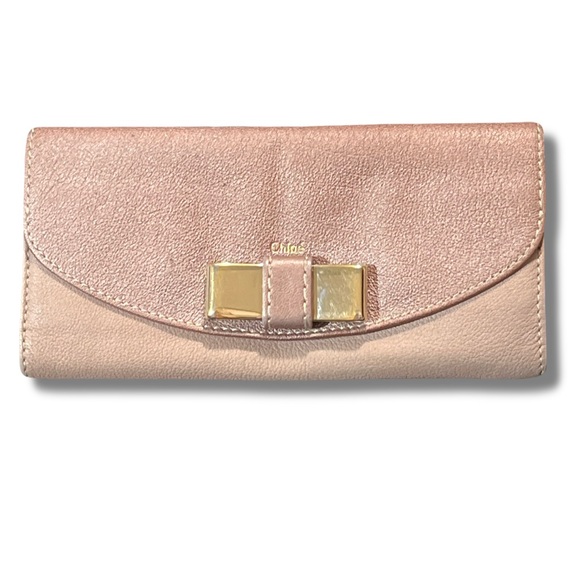 Chloe Handbags - ✨Chloé✨ Full Inclusion Vintage Lily Portefeuille Bifold Long Bow Wallet Pink